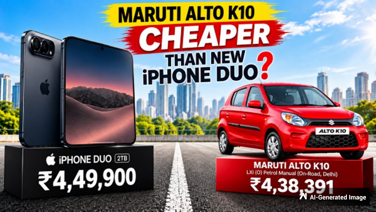 புதிய மடிக்கும் ஐபோனைவிட மாருதி ஆல்டோ கார் ரூ.12,000 விலை கம்மி?