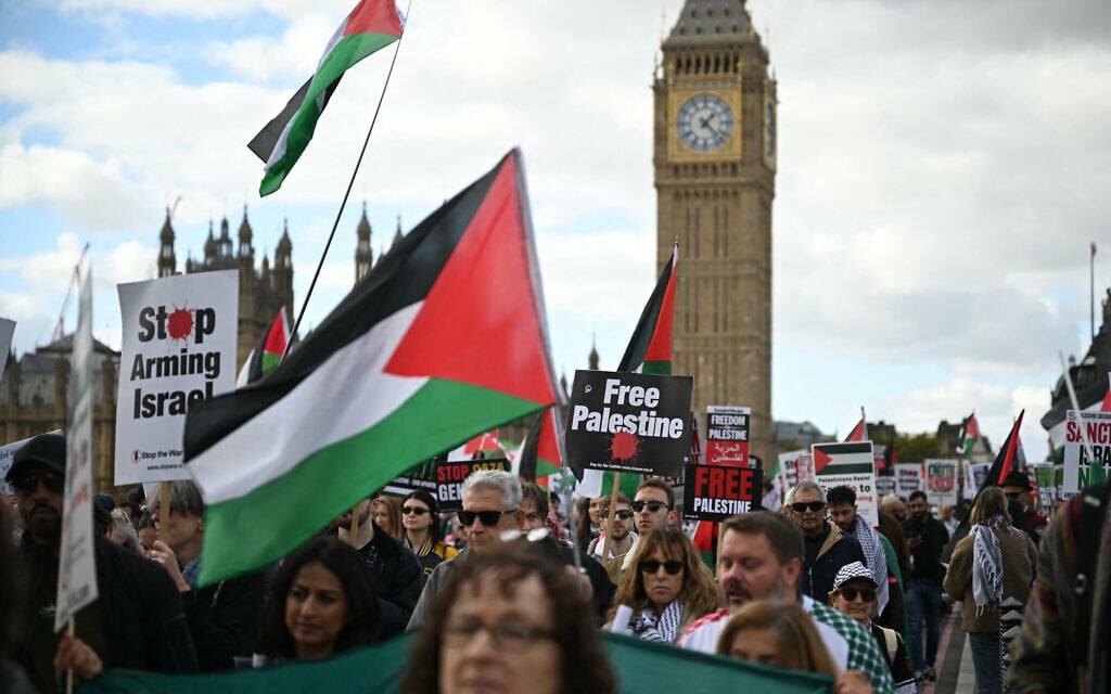 Several arrested as thousands of pro-Palestinian demonstrators rally in London