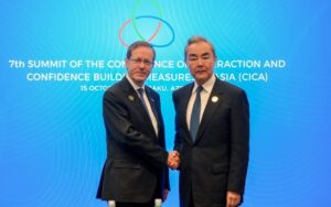 Chinese FM tells Herzog that Israel should stop ‘forced establishment’ of settlements
