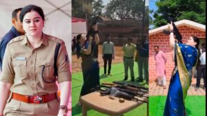 ‘லேடி சிங்கம்'.. சேலையுடன் ஏகே -47 துப்பாக்கியை எடுத்து டப்டப்புனு சுட்ட பெண் ஐபிஎஸ்.. வீடியோ