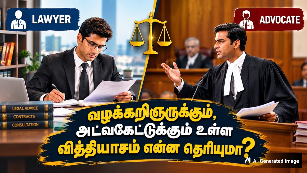லாயருக்கும், அட்வகேட்டுக்கும் உள்ள வித்தியாசம் என்ன தெரியுமா? அப்ப ரெண்டும் ஒன்னு இல்லையா? ஷாக் ஆகாதீங்க