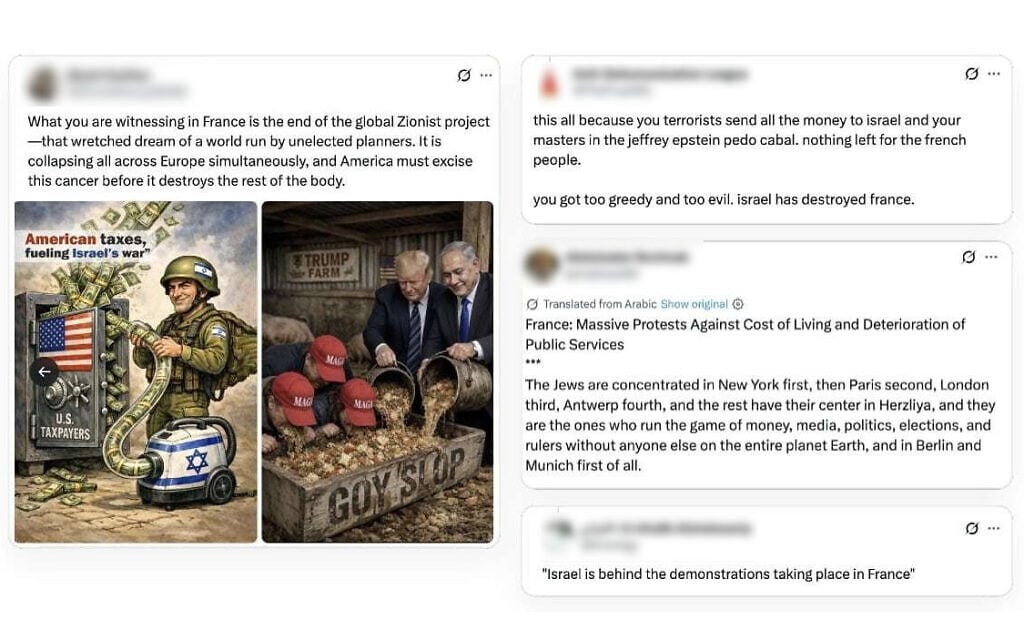 Antisemitic conspiracies about French protests spread across social media – watchdog