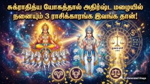 சுக்ராதித்ய யோகத்தால் இந்த 3 ராசிக்கு தொட்டதெல்லாம் வெற்றி கிட்டும்.. பண மழை கொட்டும்..